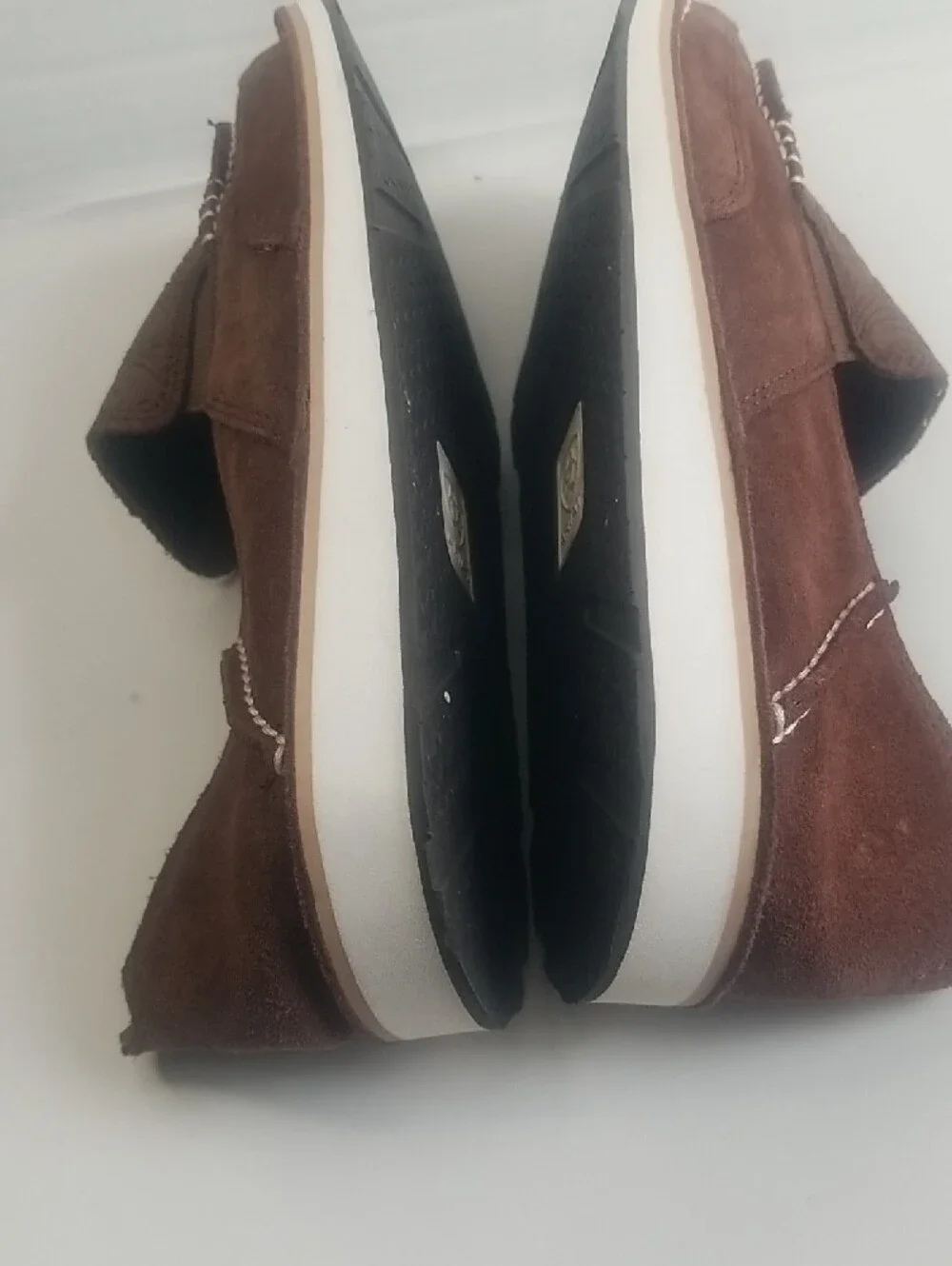 Ariat Brown Embossed Leather Slip-On Loafers